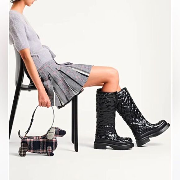 Valentino tall black floral rain boots size 9 New in box - Picture 2 of 4